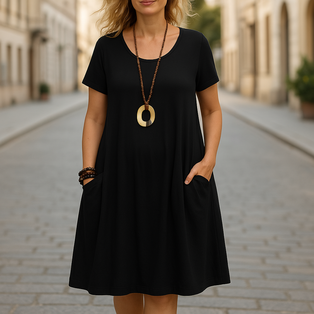 Sophie – Elegant Midi Dress with Flattering Silhouette